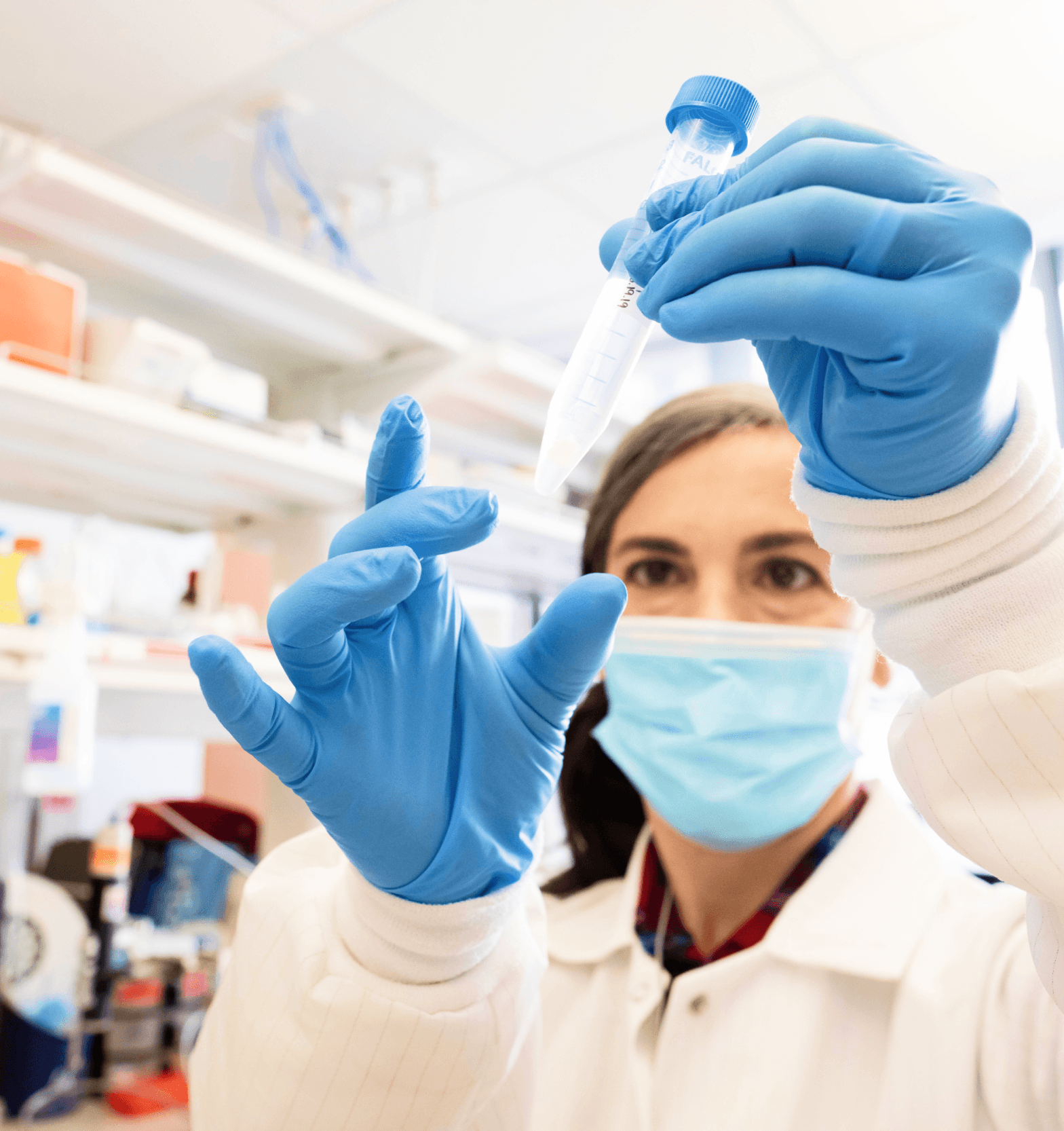 Biologist holding a test tube