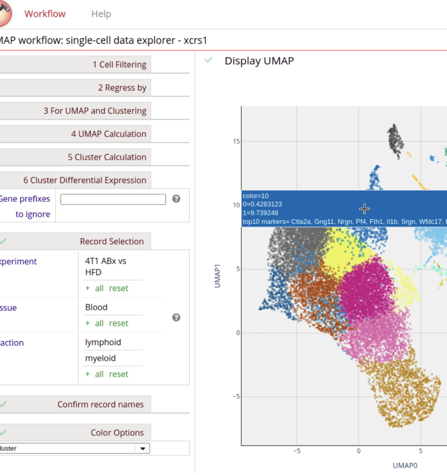 Screenshot of Data Library tools